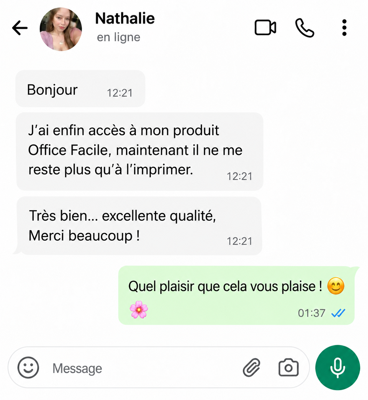 Retour de Nathalie sur Office Fácil